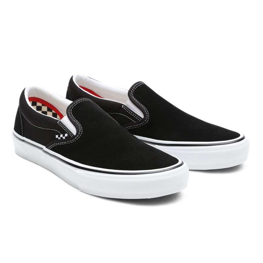 Vans Skate Slip-On Dam Svarta/Vita - Vans Slip On Skor Rea (FBJCQ2651)